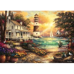 Grafika (T-00708) - Chuck Pinson: "Cottage by the Sea" - 1000 pièces