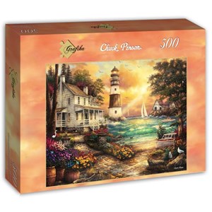 Grafika (T-00709) - Chuck Pinson: "Cottage by the Sea" - 500 pièces