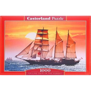 Castorland (C-100392) - "Sailing ship in the sunset" - 1000 pièces