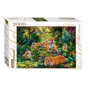 Step Puzzle (84020) - "Tigers in the jungle" - 2000 pièces