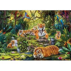 Step Puzzle (84020) - "Tigers in the jungle" - 2000 pièces