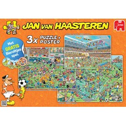 Jumbo (19004) - Jan van Haasteren: "Football 3 in 1" - 500 750 1000 pièces