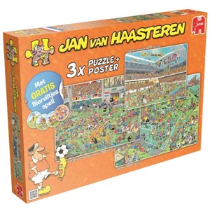 Jumbo (19004) - Jan van Haasteren: "Football 3 in 1" - 500 750 1000 pièces