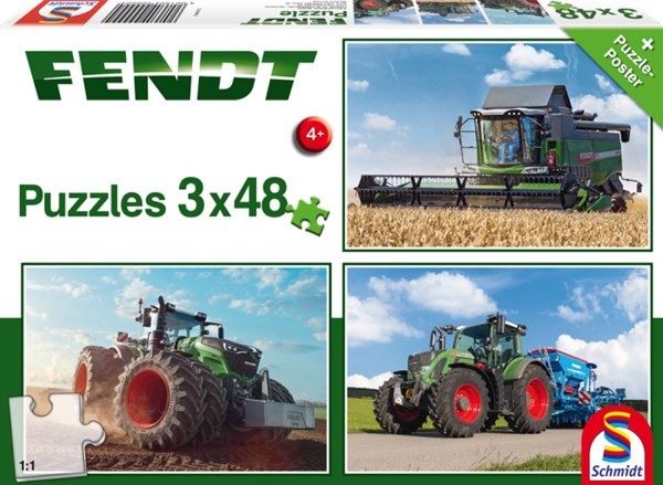 Schmidt Spiele (56221) - "Fendt 1050 Vario / 724 Vario / 6275L" - 48 pièces