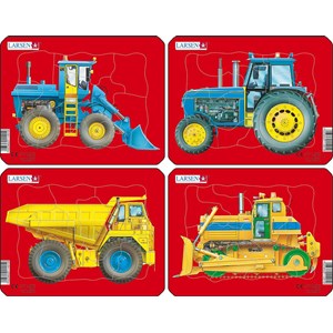 Larsen (Z1) - "Tractors, Dump Truck and Bulldozer" - 10 pièces