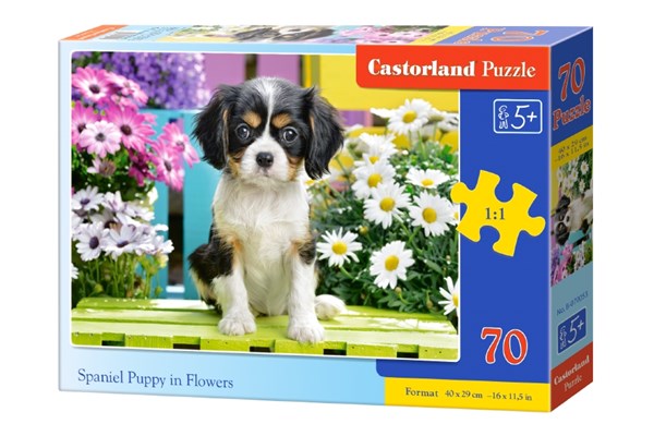 Castorland (B-070053) - "Spaniel Puppy in Flowers" - 70 pièces