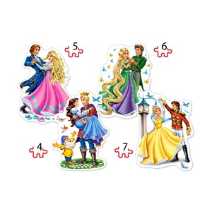 Castorland (B-04461) - "Princesses in Love" - 4 5 6 7 pièces