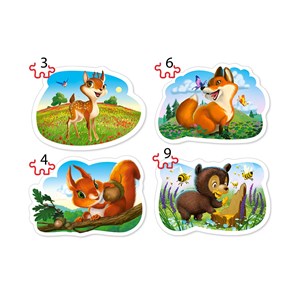 Castorland (B-005079) - "Forest Animals" - 3 4 6 9 pièces