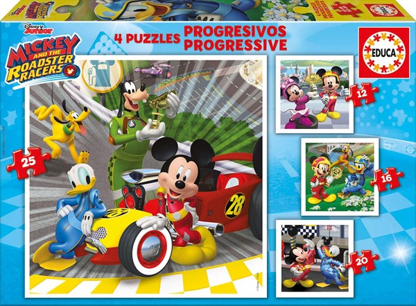 Educa (17629) - "Mickey and the Roadster Racers" - 12 16 20 25 pièces