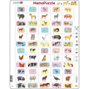Larsen (GP9) - "Memopuzzle, parent and-baby, animals" - 40 pièces