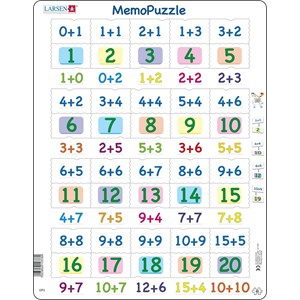 Larsen (GP3) - "MemoPuzzle, Addition with numbers from 0-20" - 40 pièces