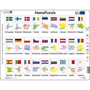 Larsen (GP2-DE) - "MemoPuzzle, Names, flags and capitals of 27 EU member states (in German)" - 54 pièces