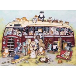 Ravensburger (14750) - Linda Jane Smith: "Crazy Cats Vintage Bus" - 500 pièces