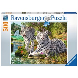Ravensburger (14793) - "Famille de Tigres Blancs" - 500 pièces