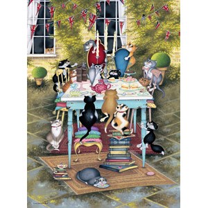Ravensburger (14075) - Linda Jane Smith: "Crazy Cats Tea Time Treats" - 500 pièces