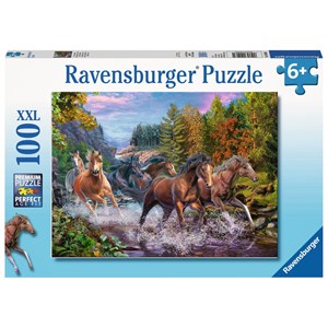 Ravensburger (10403) - "Rushing River Horses" - 100 pièces