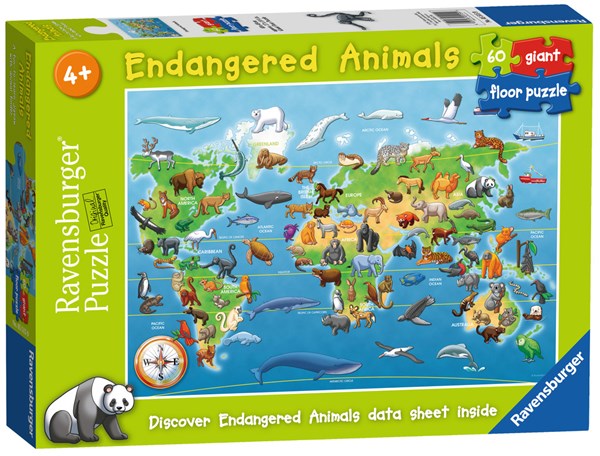 Ravensburger (05515) - "Endangered Animals" - 60 pièces