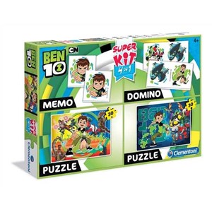 Clementoni (08218) - "Ben 10 + Memo + Domino" - 30 pièces