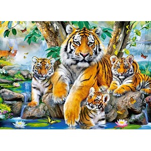 Castorland (B-13517) - "Tigers by the Stream" - 120 pièces