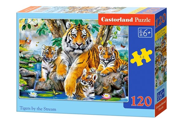 Castorland (B-13517) - "Tigers by the Stream" - 120 pièces