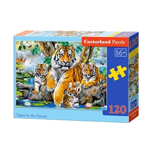 Castorland (B-13517) - "Tigers by the Stream" - 120 pièces