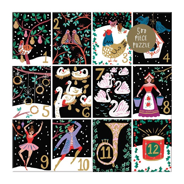 Chronicle Books / Galison (9780735356894) - "Twelve Days of Christmas" - 500 pièces