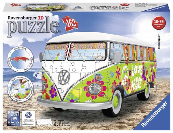 Ravensburger (12532) - "Volkswagen T1, Hippie Style" - 162 pièces