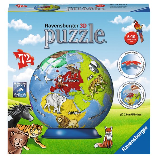 Puzzle Carte du Monde pour Enfants (en anglais) Dino-47213 300 pièces  Puzzles - Cartes et Mappemondes pour Enfants