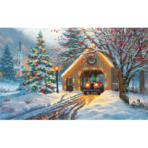 SunsOut (53015) - "Covered Bridge at Christmas" - 300 pièces