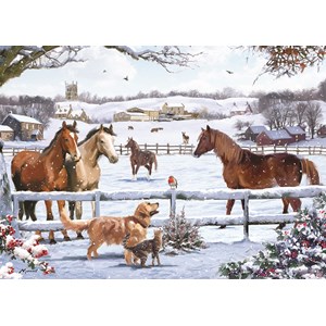 Otter House Puzzle (74739) - "Christmas On The Farm" - 1000 pièces