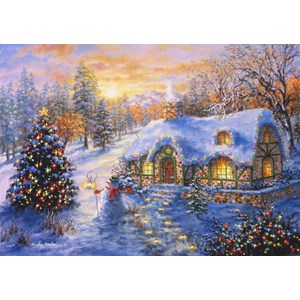 Bluebird Puzzle (70065) - Nicky Boehme: "Christmas Cottage" - 2000 pièces