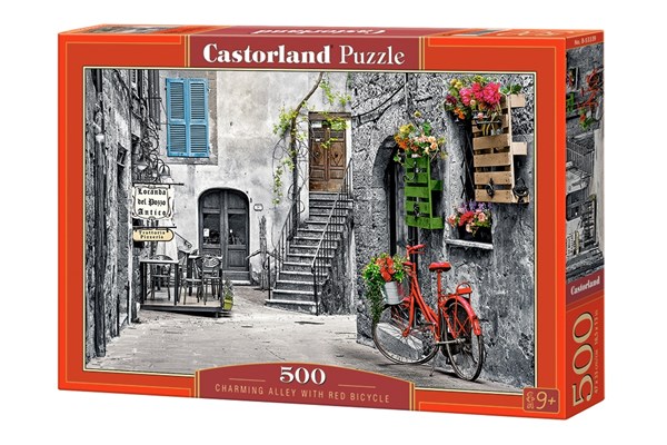 Castorland (B-53339) - "Charming Alley with Red Bicycle" - 500 pièces