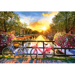 Castorland (C-104536) - "Picturesque Amsterdam With Bicycles" - 1000 pièces