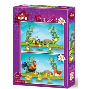 Art Puzzle (4496) - "Animals and Babies" - 35 60 pièces