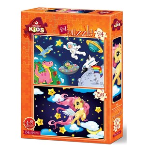 Art Puzzle (4492) - "The Astronaut and The Baby Pegasus" - 24 35 pièces