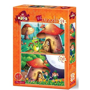 Art Puzzle (4493) - "The Mushroom House" - 24 35 pièces