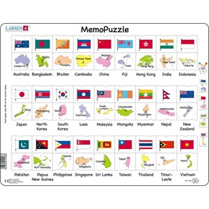 Larsen (GP7-GB) - "Names, Flags and Capitals of 27 Countries in Asia and the Pacific" - 54 pièces