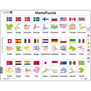 Larsen (GP6-NO) - "Flags and Capitals of 27 Countries" - 54 pièces