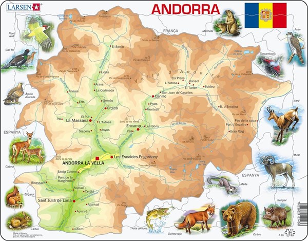 Larsen (A26-CT) - "Andorra Physical Map - CT" - 54 pièces