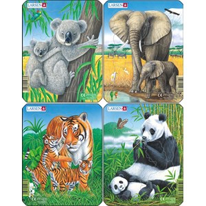Larsen (V4) - "Koala, Elephant, Tiger, Panda" - 8 pièces