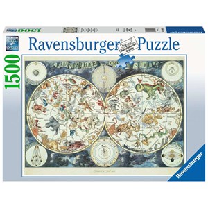 Ravensburger (16003) - "Mappemonde des Animaux Fantastiques" - 1500 pièces