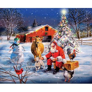 SunsOut (37996) - R.J. McDonald: "Santa at the Farm" - 300 pièces