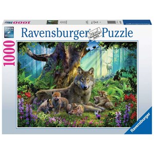 Ravensburger (15987) - "Famille de Loups dans la Forêt" - 1000 pièces