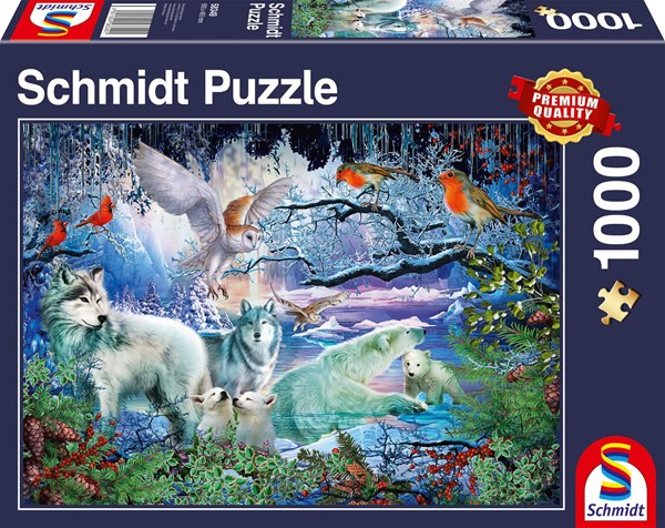 Schmidt Spiele (58349) - "Wolves in a Winter Forest" - 1000 pièces