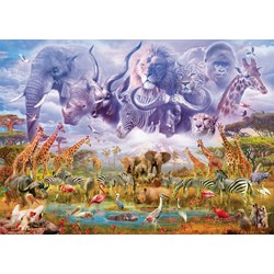 Schmidt Spiele (58356) - "Animals at the Waterhole" - 1000 pièces