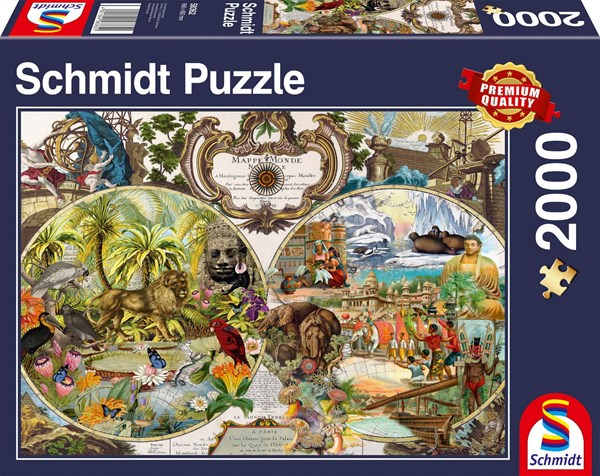 Schmidt Spiele (58362) - "Exotic World Map" - 2000 pièces
