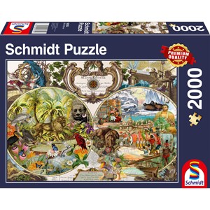 Schmidt Spiele (58362) - "Exotic World Map" - 2000 pièces