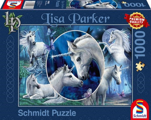 Schmidt Spiele (59668) - Lisa Parker: "Charming Unicorns" - 1000 pièces