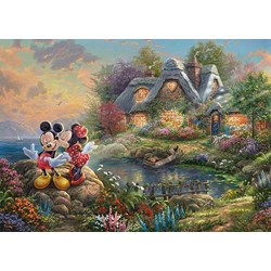 Schmidt Spiele (59639) - Thomas Kinkade: "Sweethearts Mickey & Minnie" - 1000 pièces