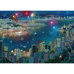 Schmidt Spiele (59650) - Alexander Chen: "Fireworks over Hong Kong" - 1000 pièces